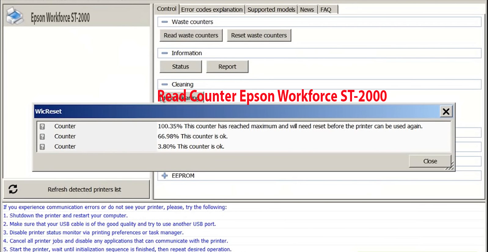 Reset Epson Workforce ST-2000 Step 2